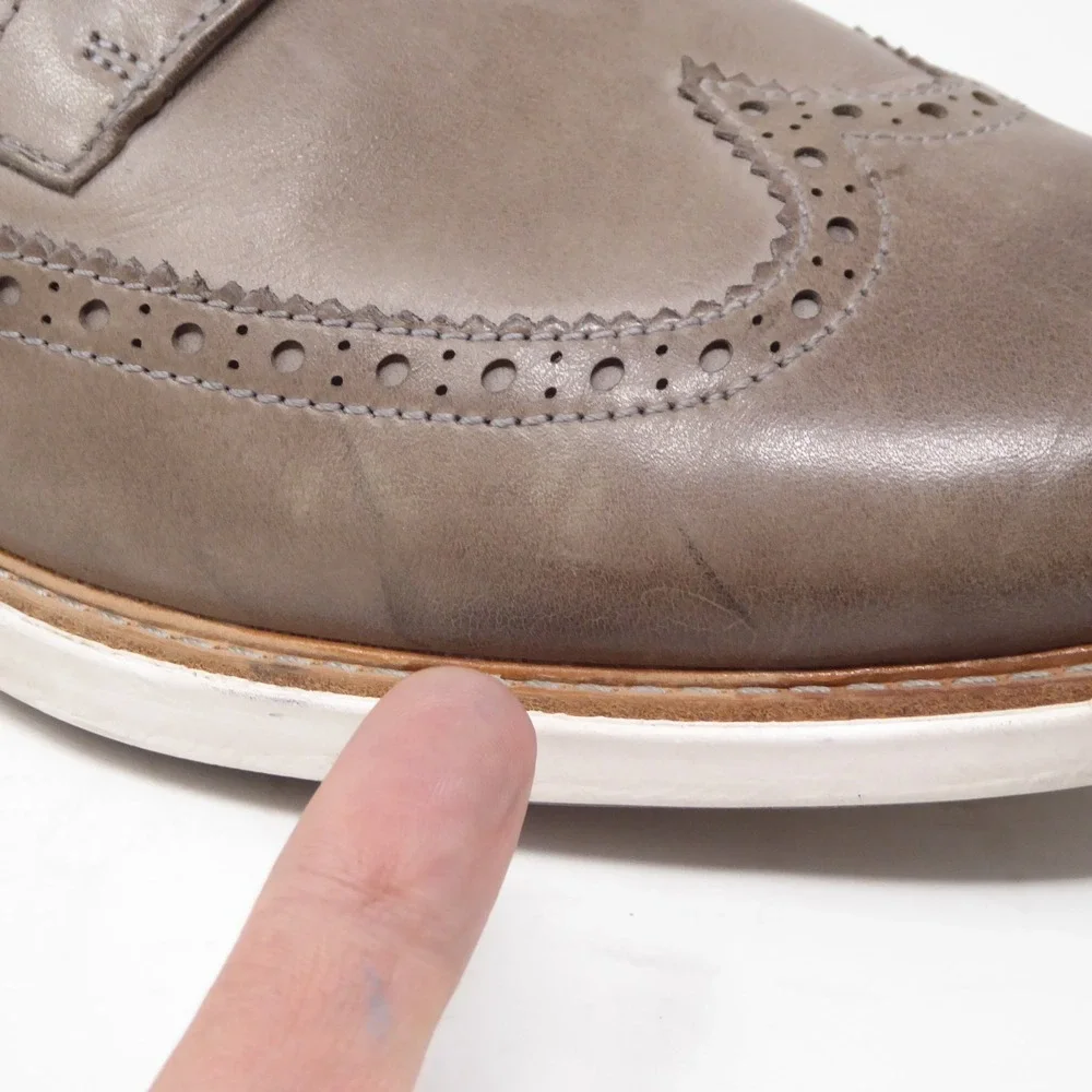 Cole Haan Mens Grand Evolution Wingtip Oxford Shoes Gray C31350 Size 13